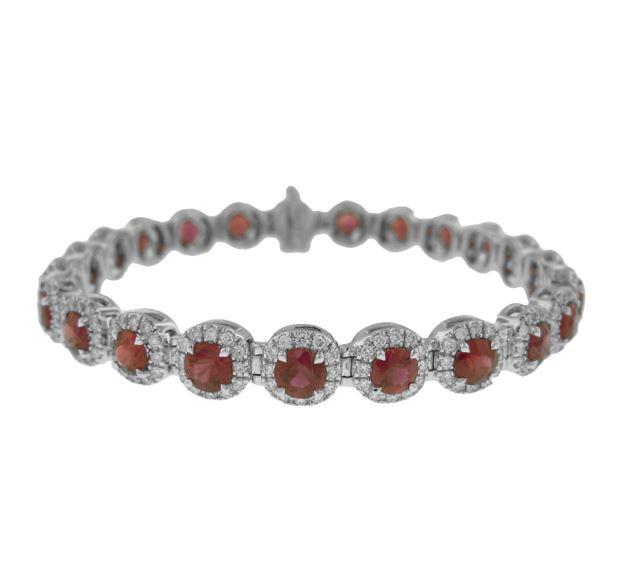 18kt White Gold Ruby and Diamond Bracelet
