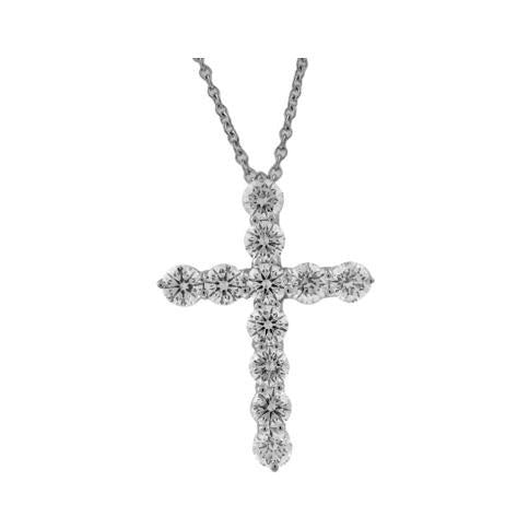 18kt White Gold Diamond Cross Pendant