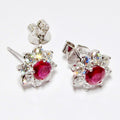 18kt White Gold Ruby & Diamond Earrings