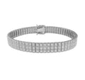 18kt White Gold Three Row Diamond Bracelet