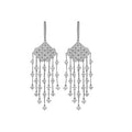 18k White Gold Diamond Dangle Earrings