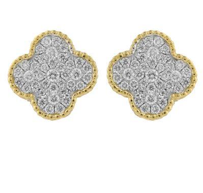 18kt Rose Gold Pave Set Diamond Earrings