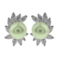 18kt White Gold Button Pearl Earrings