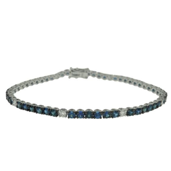 18k White Gold Sapphire and Diamond Bracelet
