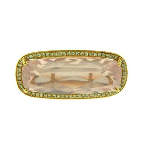 Rose Gold, Rose Quartz and Diamond Ring