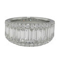 White Gold Round and Baguette Diamond Ring