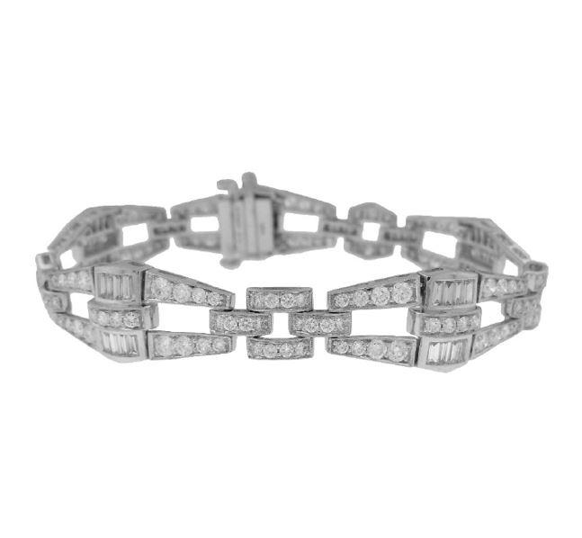 Platinum Deco Style Diamond Bracelet