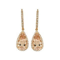14kt Rose Gold Morganite & Diamond Hanging Earrings