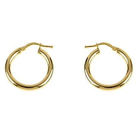 14k Yellow Gold, High Polish Hoop Earring