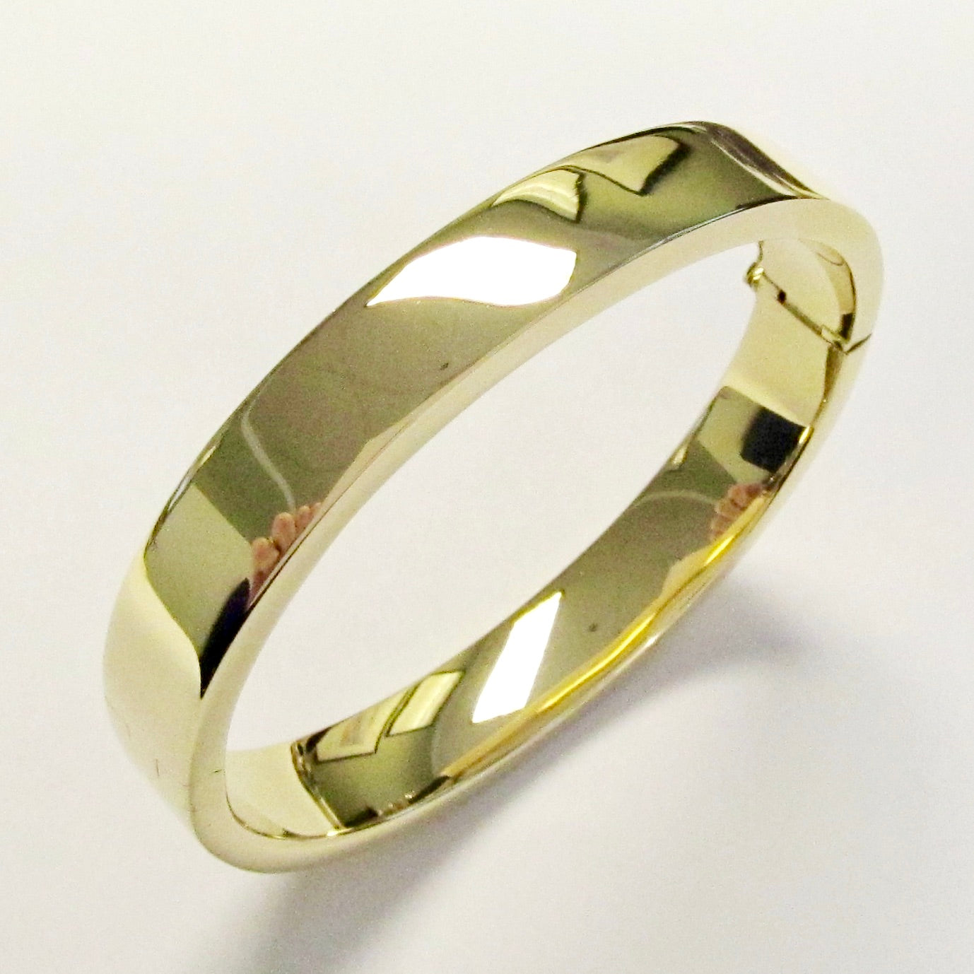 14k Yellow Gold Flat Bangle, 10.5mm