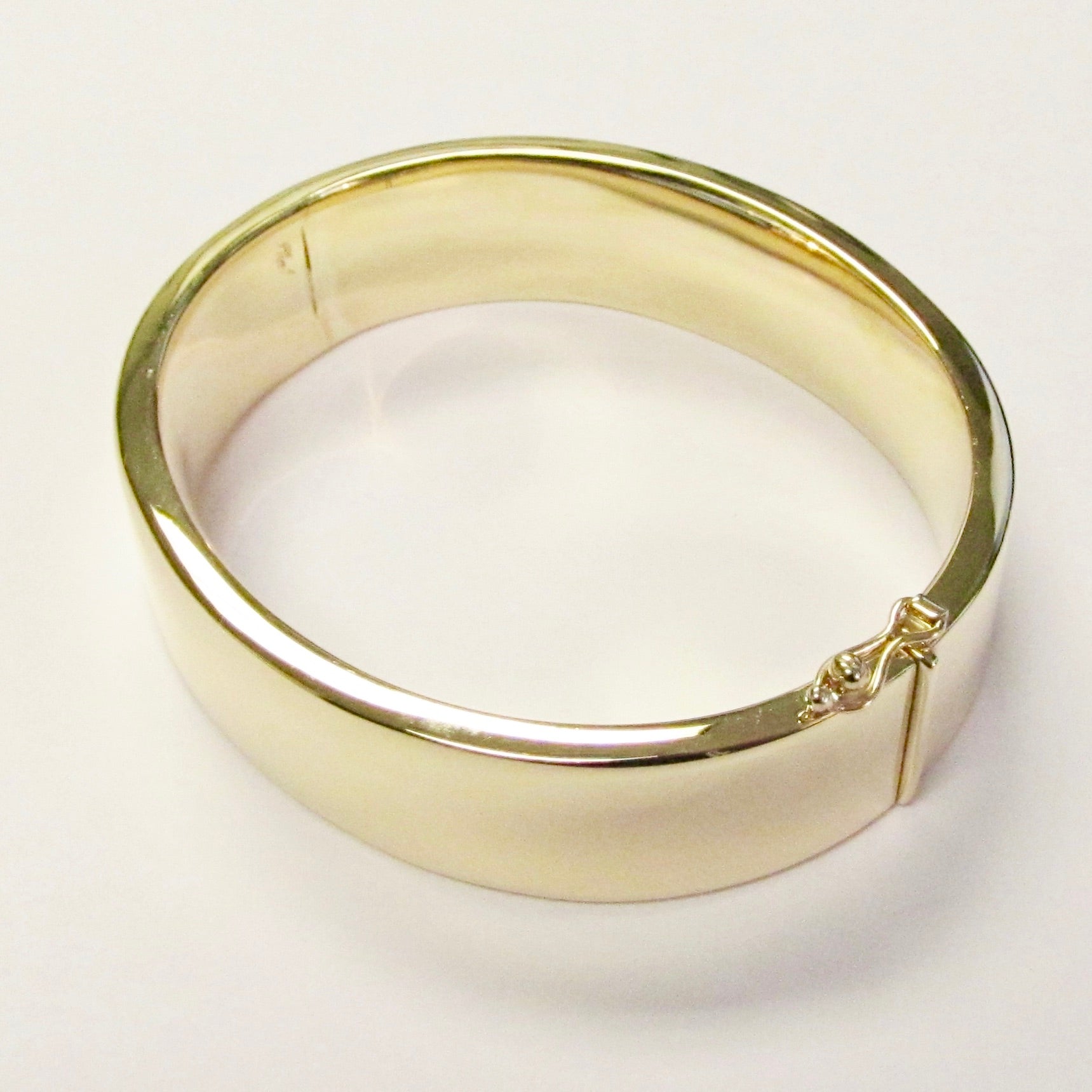 14k Yellow Gold Flat Bangle, 15.8mm