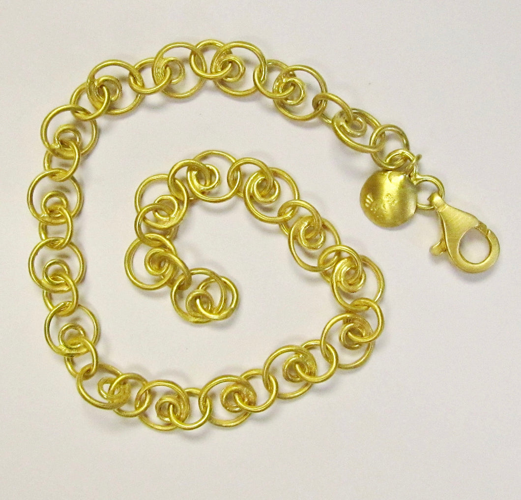 14k Yellow Gold Small Double Circle Bracelet