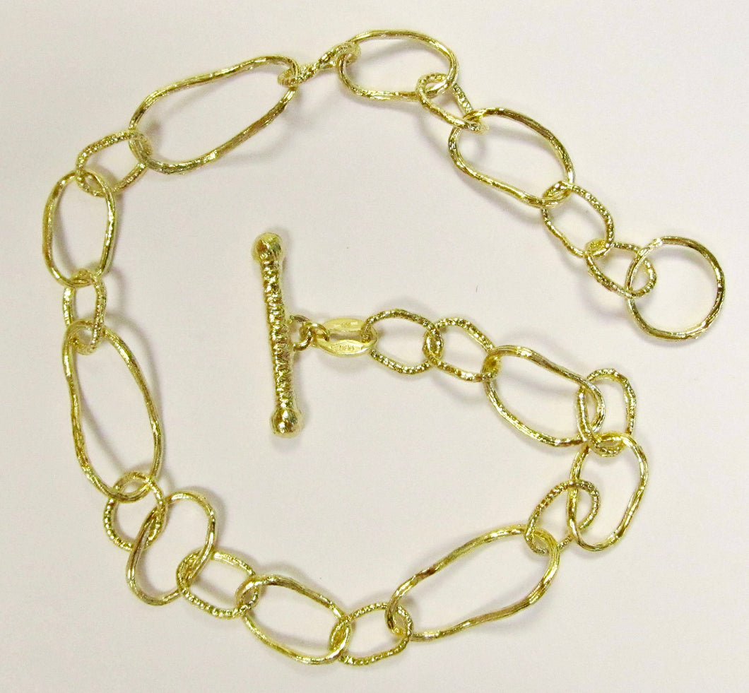 14k Yellow Gold Small Mixed Link Bracelet