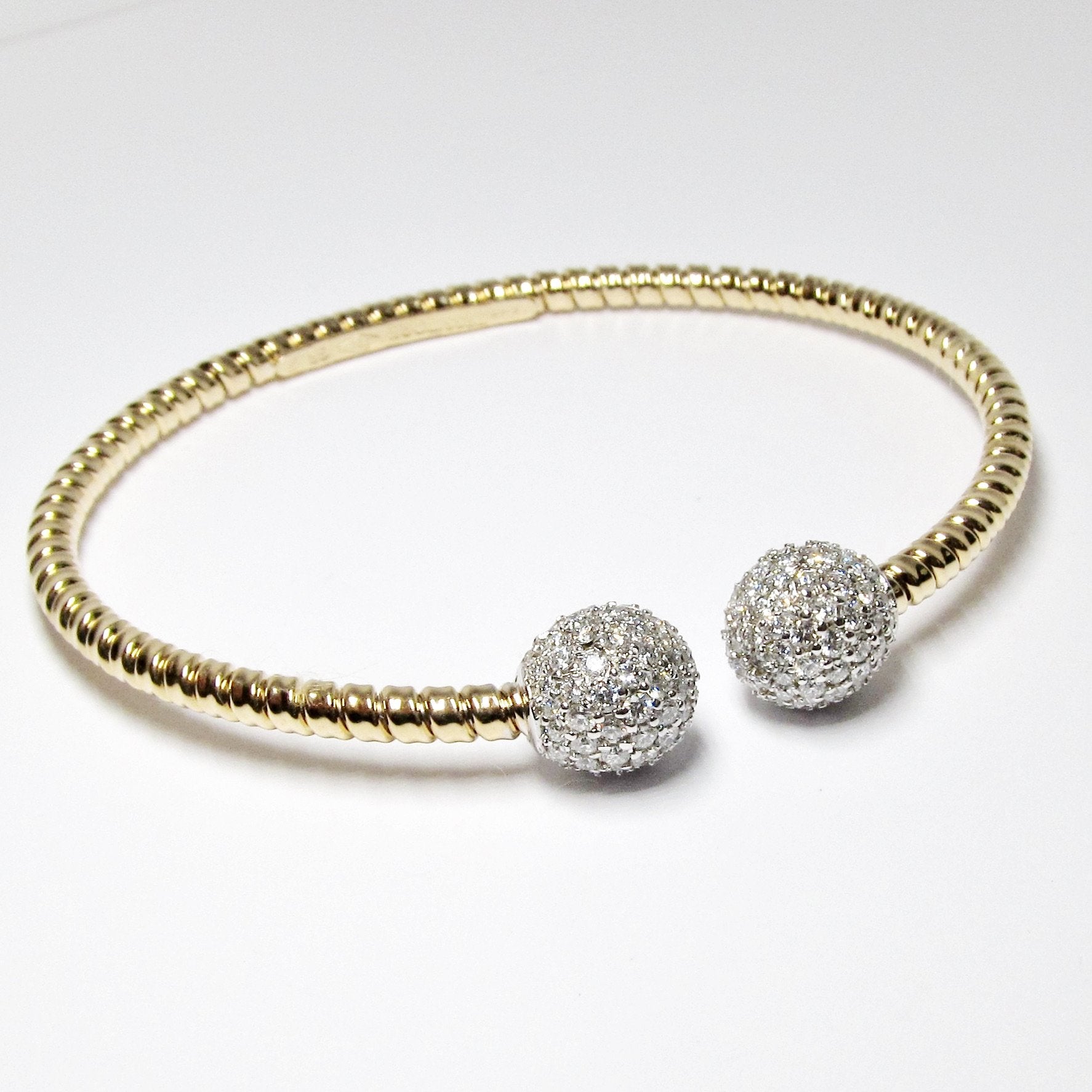 18kt Two-Tone Diamond Bangle