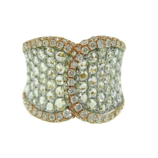 18kt Rose Gold Rose Cut Diamond Ring
