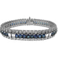 Platinum Sapphire and Diamond Bracelet