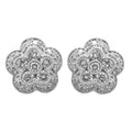 18k White Gold Diamond Flower Style Earrings