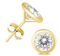 14k Yellow Gold Diamond Stud Earrings