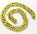 18k Yellow Gold Wide Twist Link Necklace