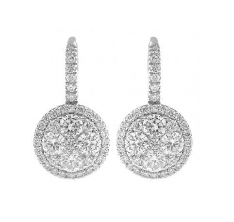 18kt White Gold Hanging Diamond Earrings