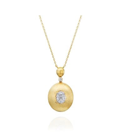 18kt Yellow Gold Diamond Pendant with Chain