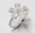 White Gold and Diamond Flower Ring