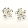 18k White Gold Diamond Flower Earrings