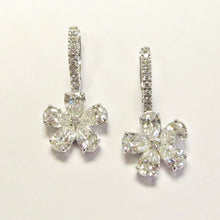 Load image into Gallery viewer, 18k White Gold Diamond Flower Earrings
