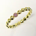 18k Yellow Gold Stretch Bangle (Pink)