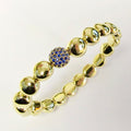18k Yellow Gold Stretch Bangle (Blue)