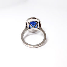 Load image into Gallery viewer, Oval Blue Sapphire + Diamond Ring
