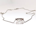 White Gold Emerald Cut Diamond Illusion Pendant with Chain