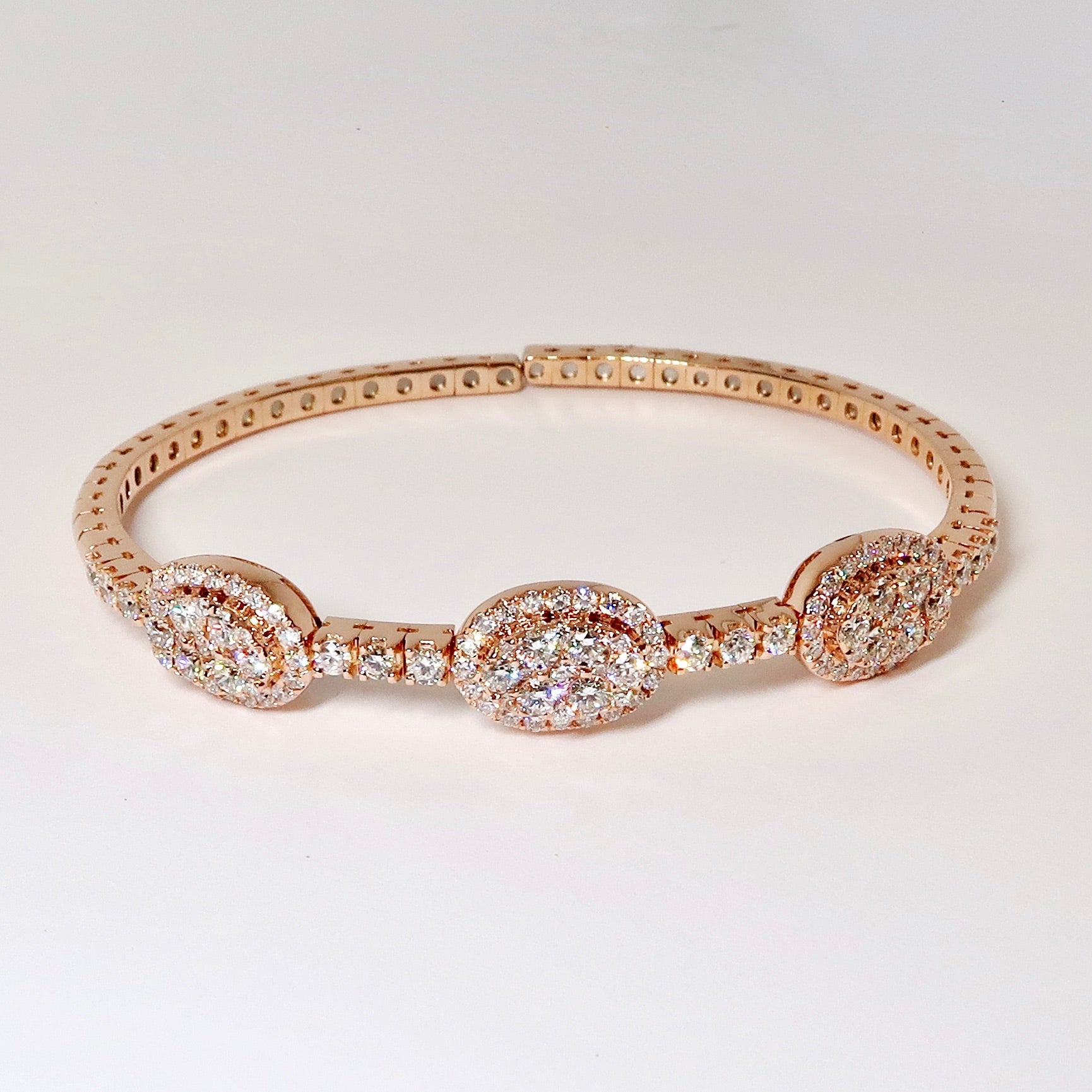 18k Pink Gold Diamond Bangle
