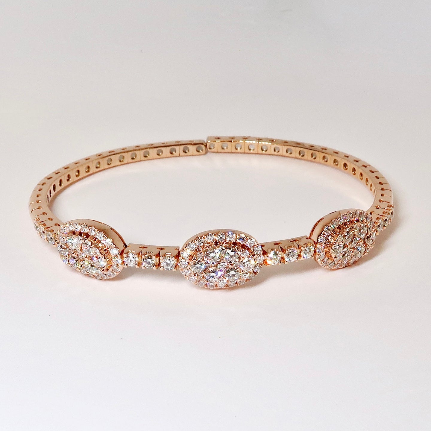 18k Pink Gold Diamond Bangle