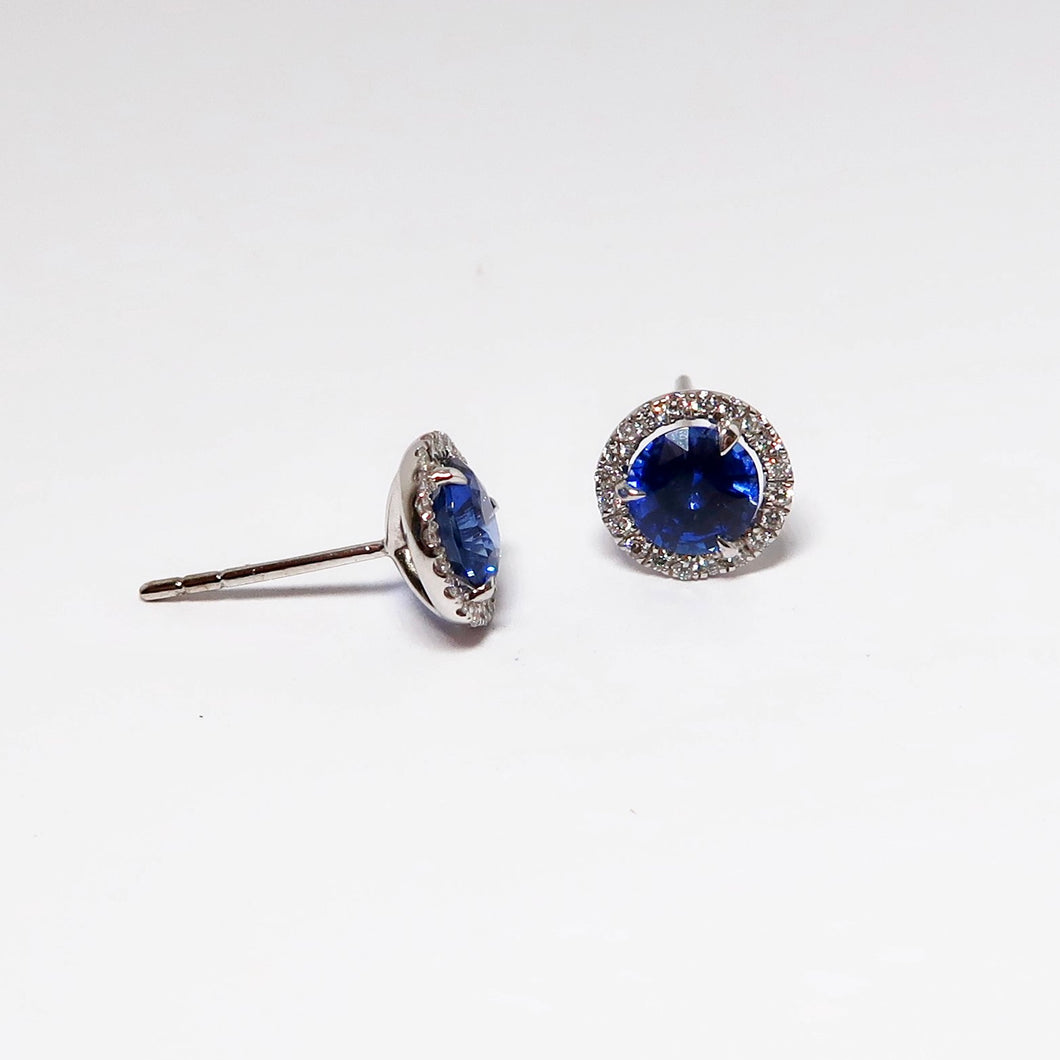 18k White Gold Sapphire and Diamond Earrings