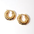 18K Yellow Large Hoop Earring, w/ Twist