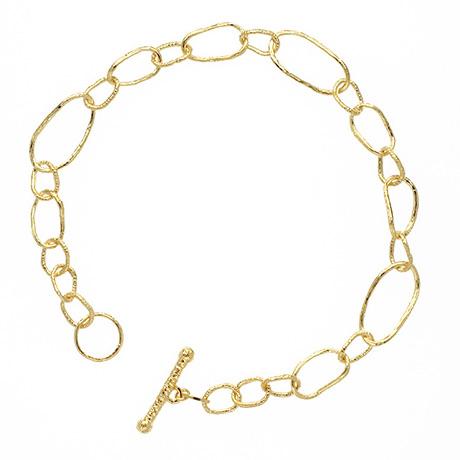18k Yellow Gold Textured Link Bracelet