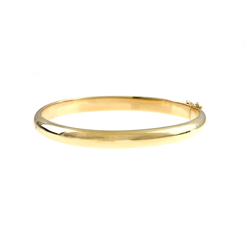 18k Yellow Gold, Hi-Polish Dome Bangle Bracelet