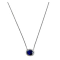 18k White Gold Sapphire and Diamond Pendant Necklace