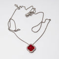 18k White Gold Ruby and Diamond Pendant