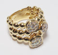18k Yellow Gold Wide Diamond Ring
