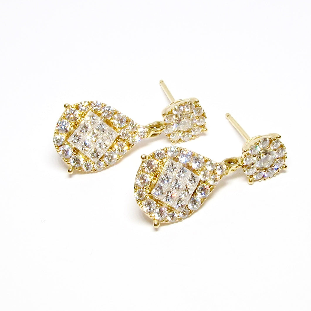 18k Yellow Gold & Diamond Earrings