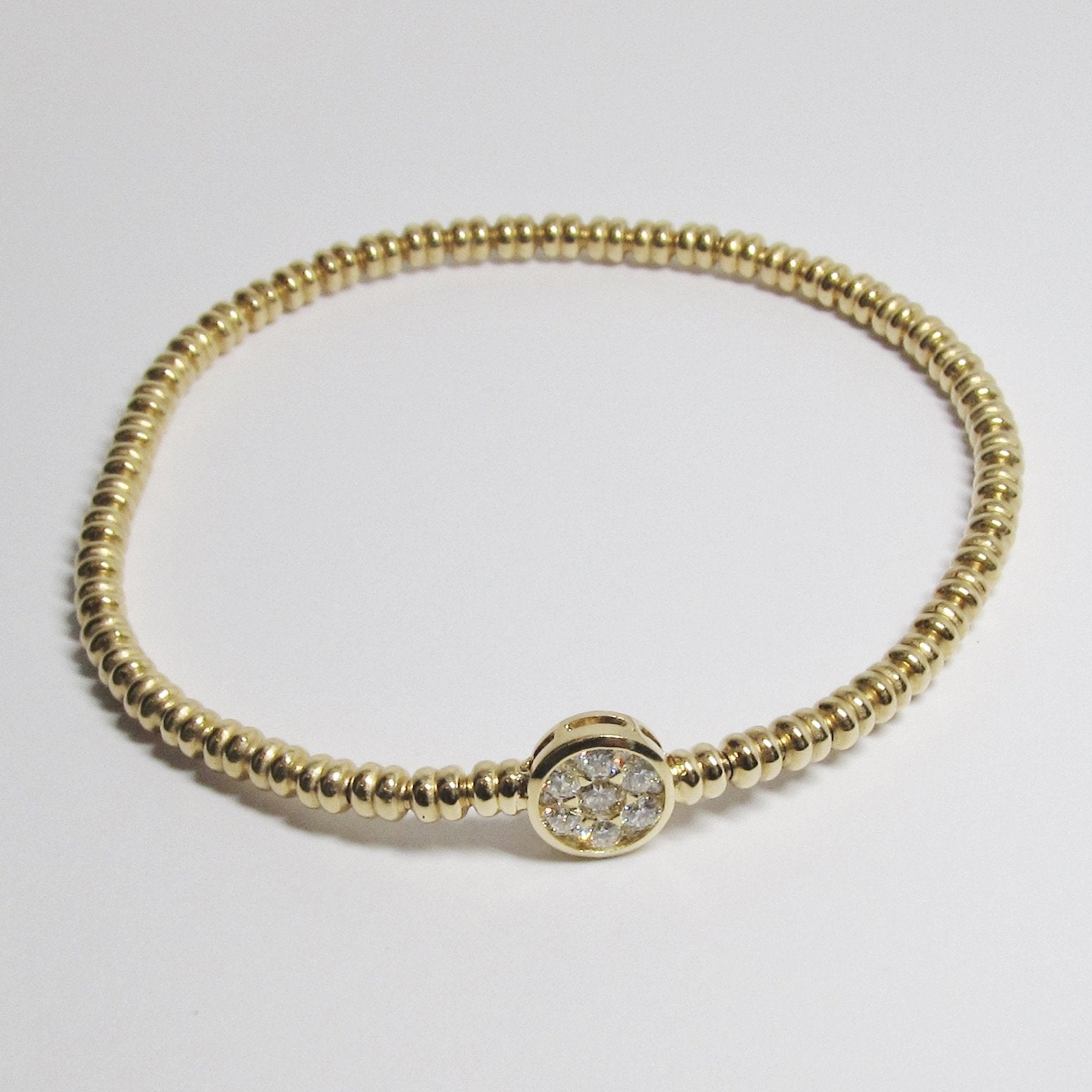18k Yellow Gold Bangle with Diamonds