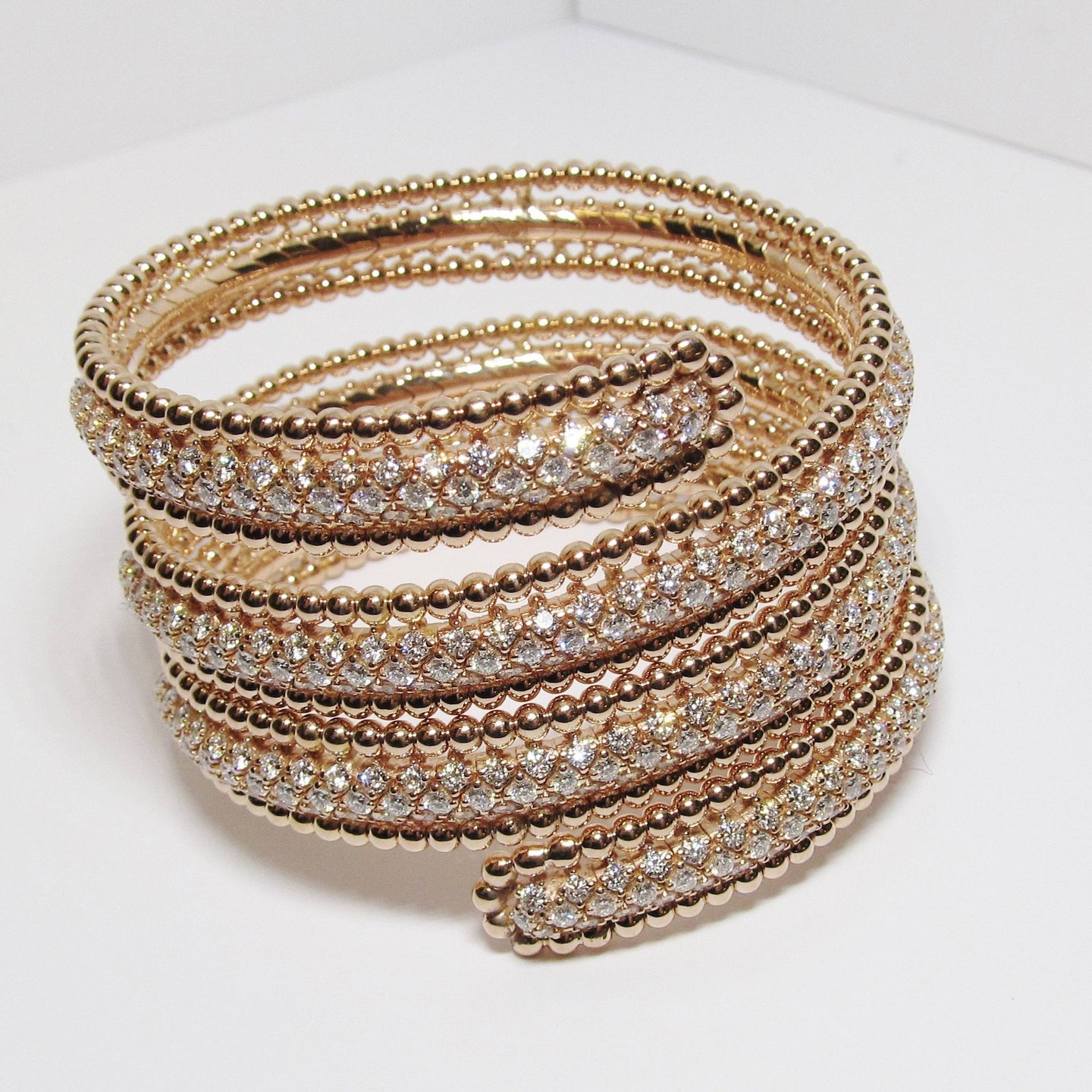 18k Rose Gold Diamond Bangle Bracelet