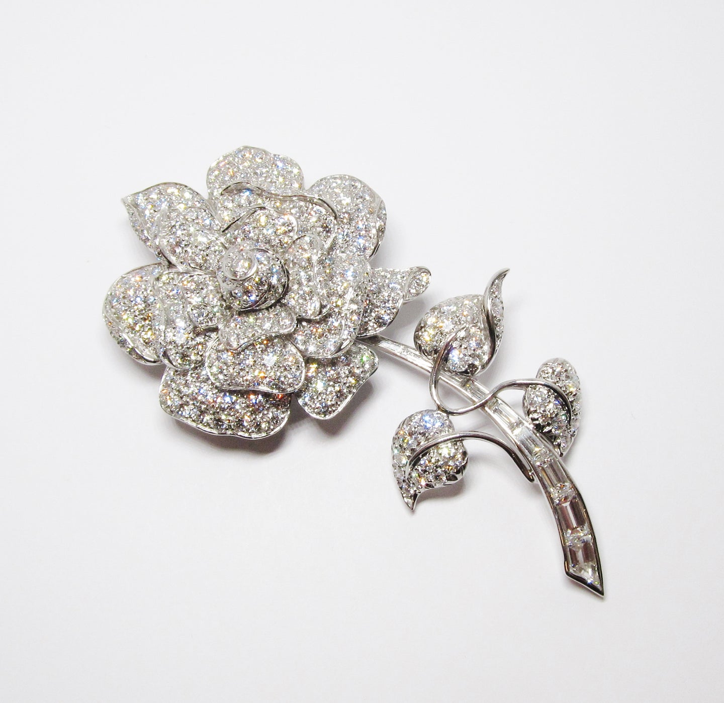 Platinum & Diamond Flower Pin