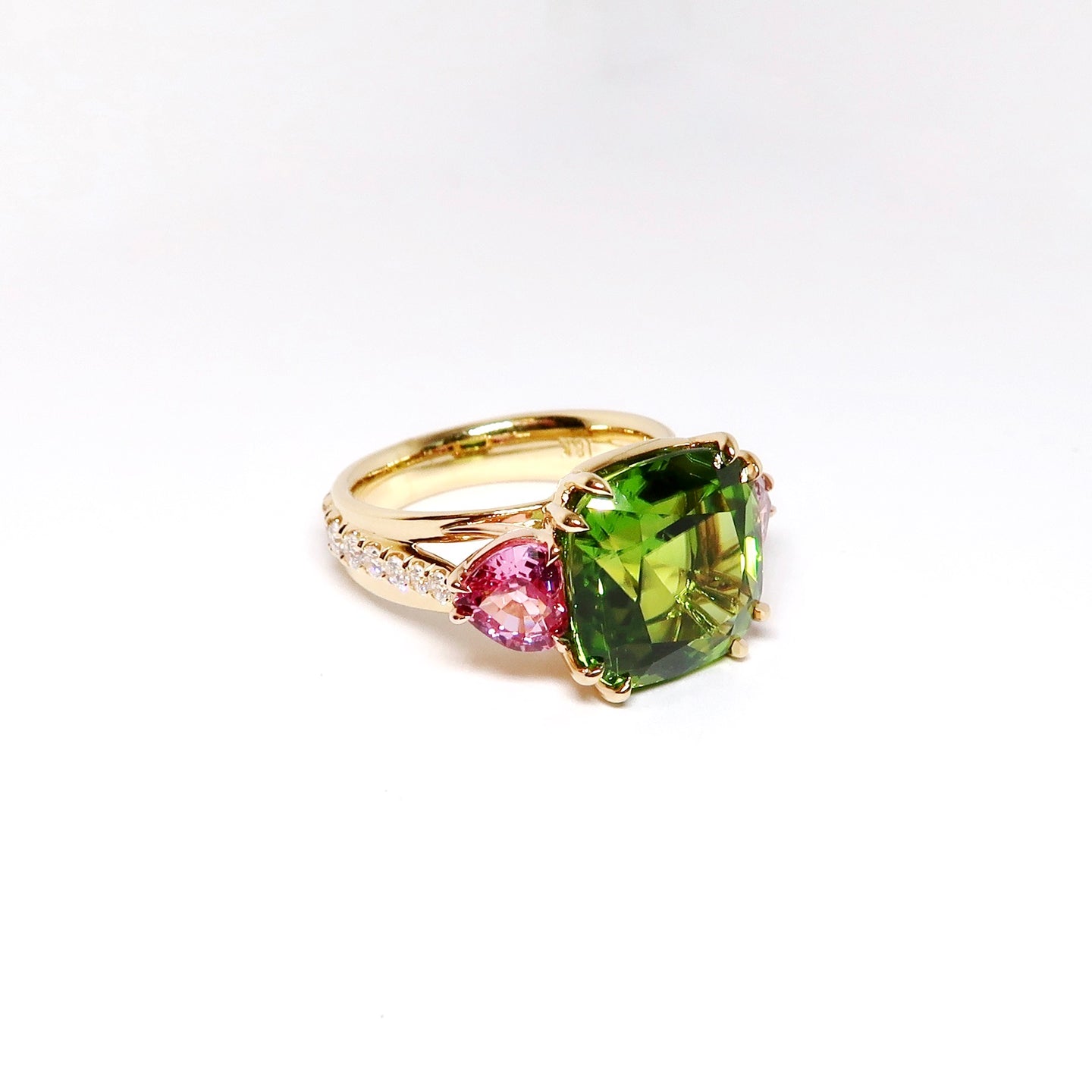 Peridot & Pink Sapphire Ring