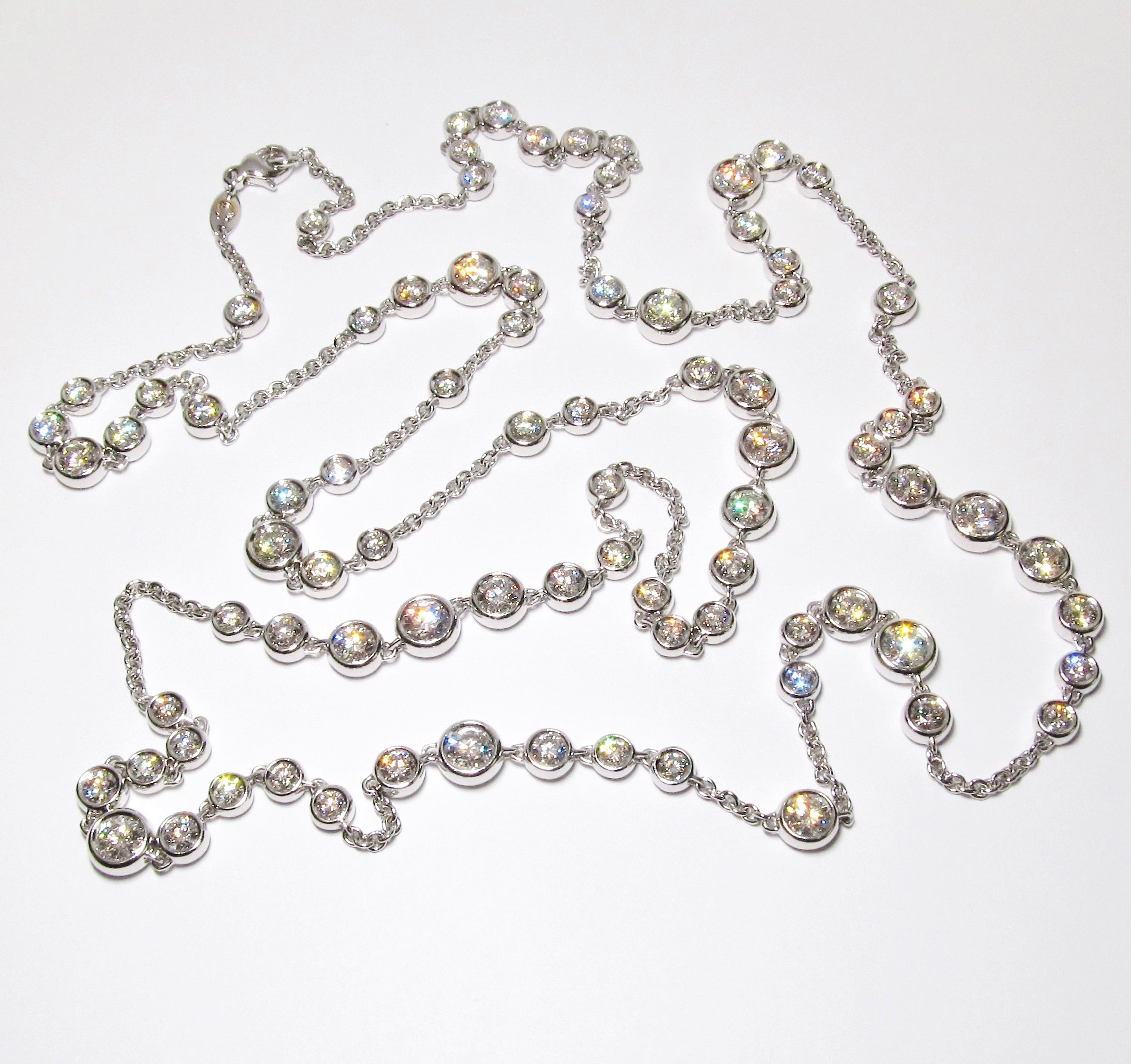 18k White Gold Long Diamond Necklace