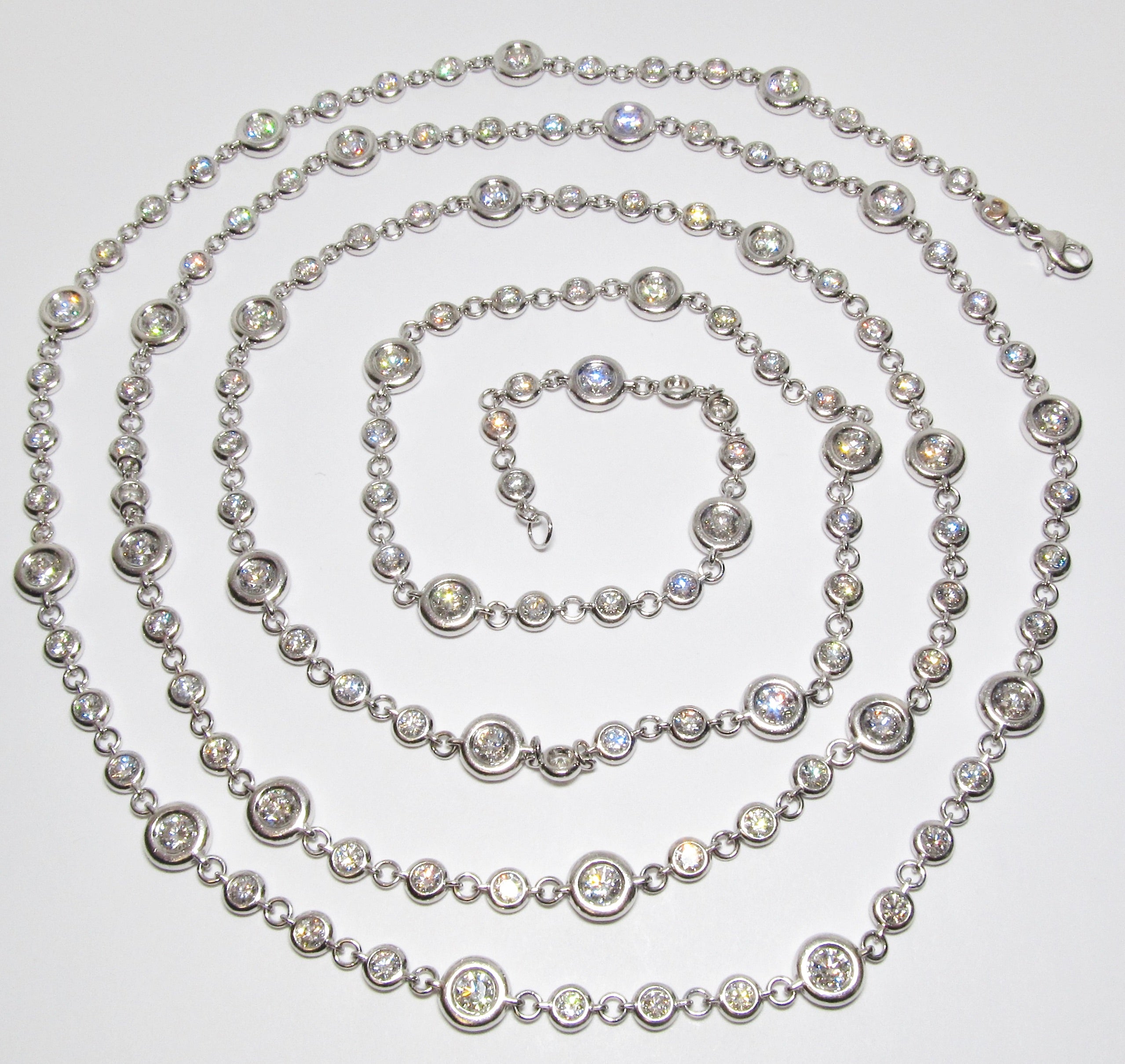 18k White Gold Long Diamond Necklace
