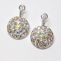 18k White Gold Diamond Drop-Disk Earrings