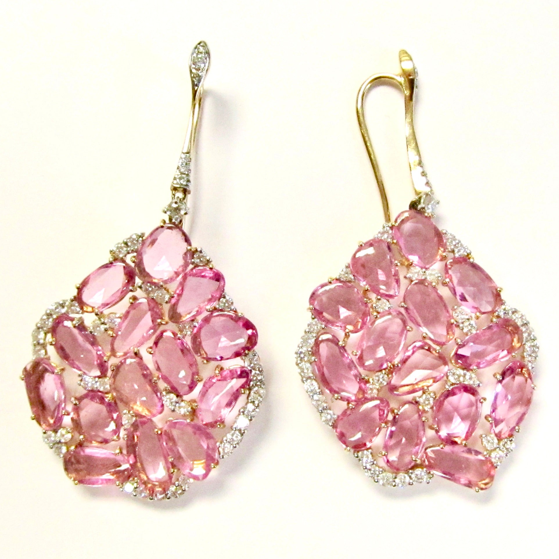 18k Pink Gold Pink Sapphire Earrings